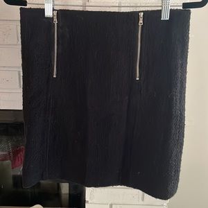 Loft Black Tweed Skit with Zippers